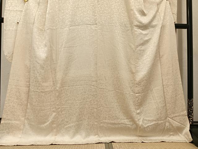 平和屋着物●掛下 打掛 和装 婚礼 花嫁 結婚式 神社挙式 霞花地紋 鳥の子色 正絹 逸品 AABK3266ph