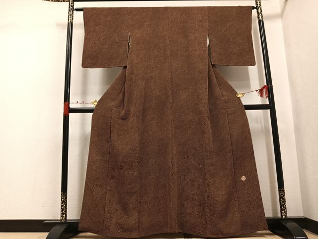 平和屋着物●和染紅型 栗山紅型 栗山吉三郎 小紋 丸文 正絹 逸品 AABK3295ph