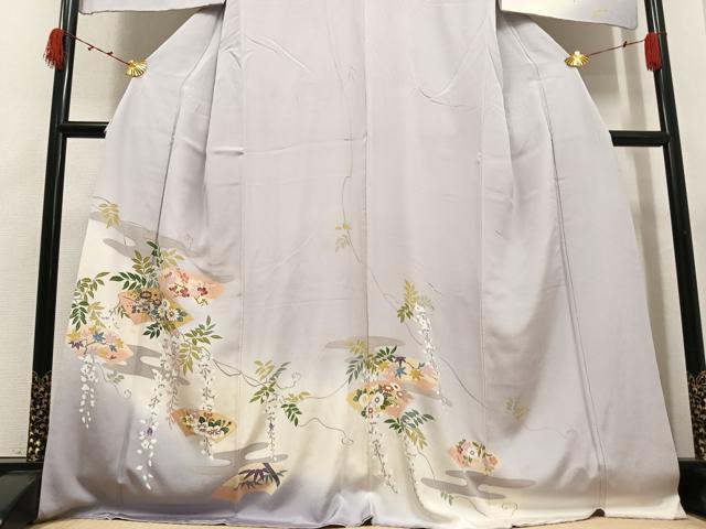 平和屋着物●訪問着 地紙花文 暈し染め 金彩 正絹 逸品 AABK3301ph