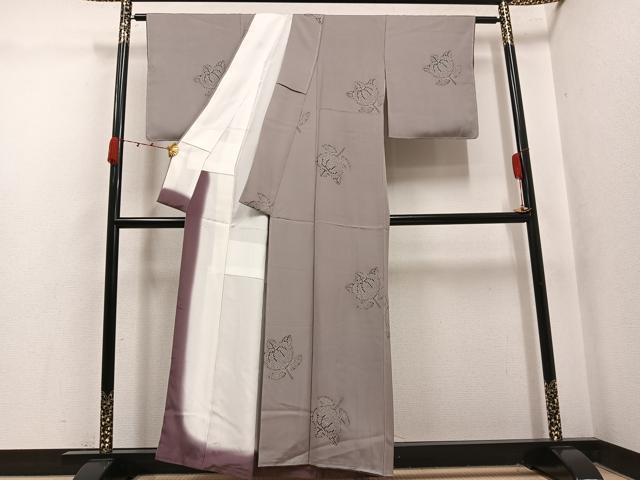 平和屋着物●上質な小紋 橘 金彩 正絹 逸品 未使用 AABK3303ph