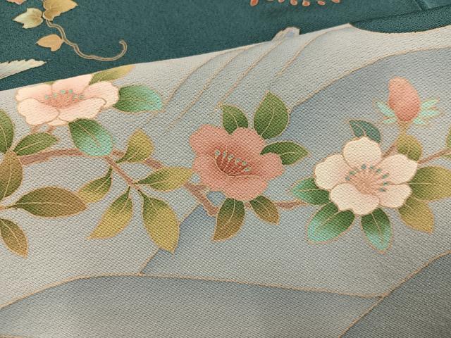 平和屋着物●友禅作家 北川聖水 訪問着 花鳥文 正絹 逸品 AABK3308ph