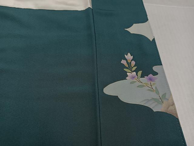 平和屋着物●友禅作家 北川聖水 訪問着 花鳥文 正絹 逸品 AABK3308ph