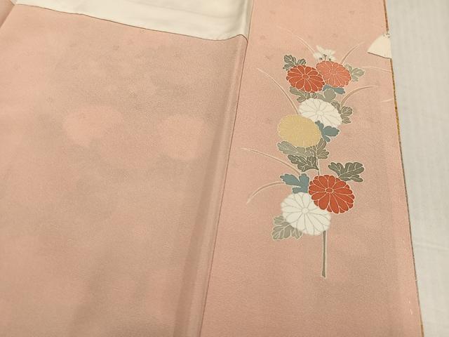 平和屋着物●訪問着 駒刺繍 扇面草花文 暈し染め 金彩 正絹 逸品 AABK3309ph