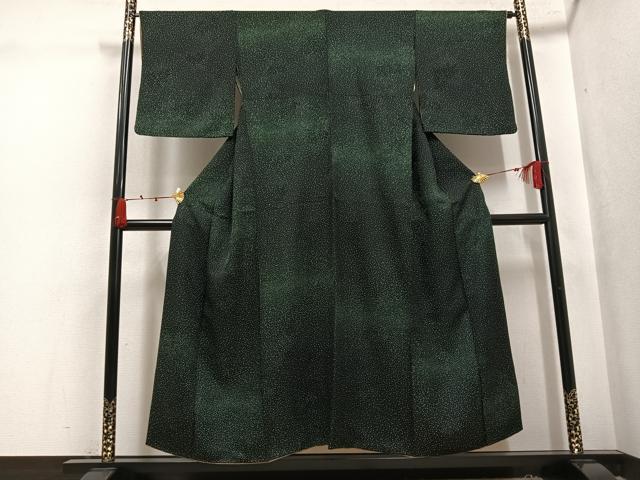 平和屋着物●上質な小紋 霞文 黒地 正絹 逸品 AABK3312ph