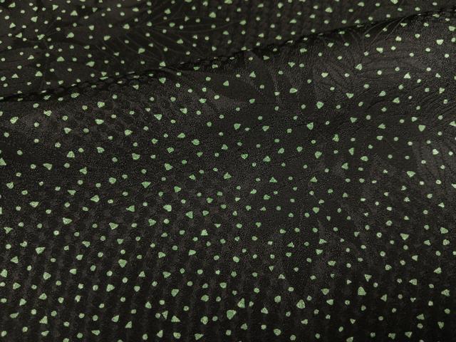 平和屋着物●上質な小紋 霞文 黒地 正絹 逸品 AABK3312ph