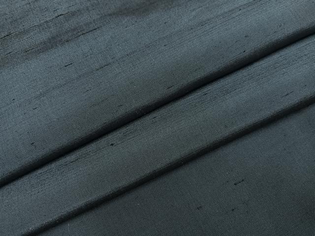 平和屋着物●男性 紬 色無地 錆鉄御納戸色 正絹 逸品 AABK3320ph