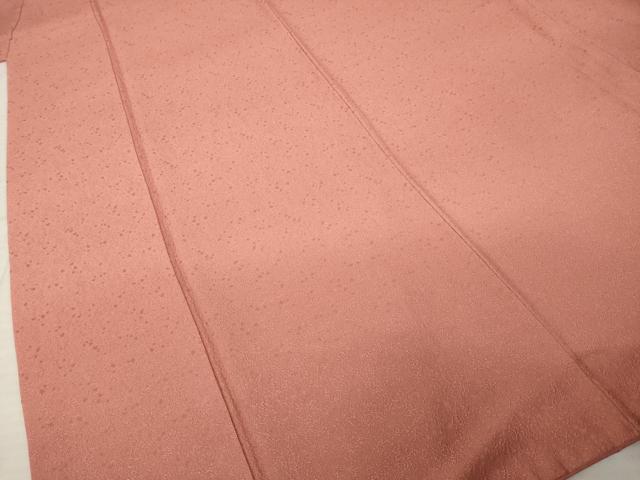 平和屋着物●上質な色無地 箔散らし地紋 真赭色 正絹 逸品 AABK3323ck