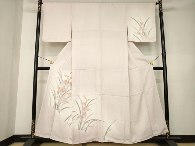 平和屋着物●訪問着 刺繍 草葉文 暈し染め 正絹 逸品 AABK3324ck