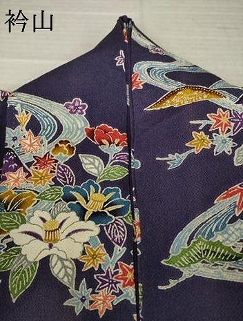 平和屋着物●上質な小紋 型染め 流水花文 正絹 逸品 AABK3332ck