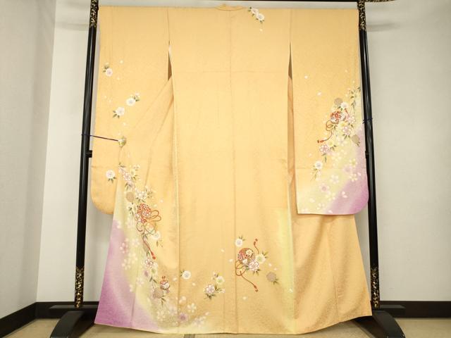 平和屋着物●豪華振袖 花毬文 暈し染め 正絹 逸品 AABK3337ck