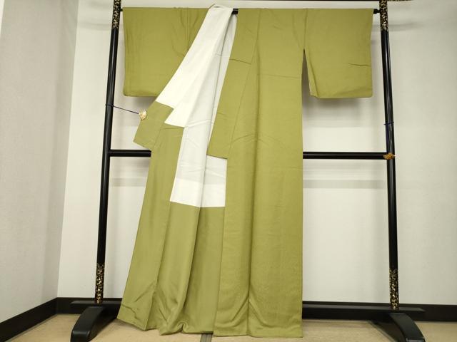 平和屋着物●上質な色無地 草花地紋 梅幸茶色 正絹 逸品 AABK3354ck