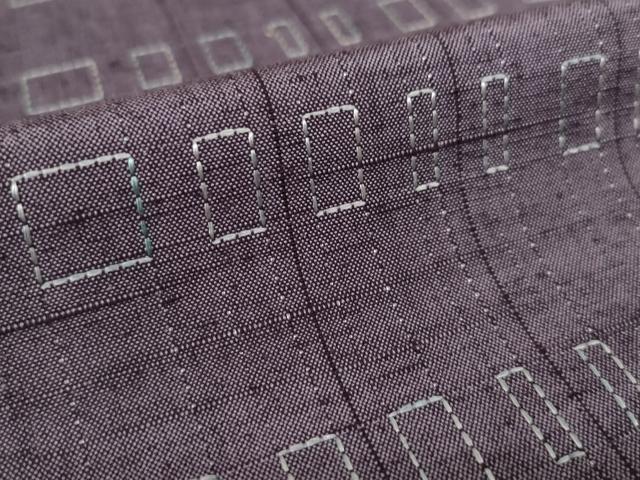 平和屋着物●上質な紬 刺繍 刺し子 間道 正絹 逸品 AABK3357ck