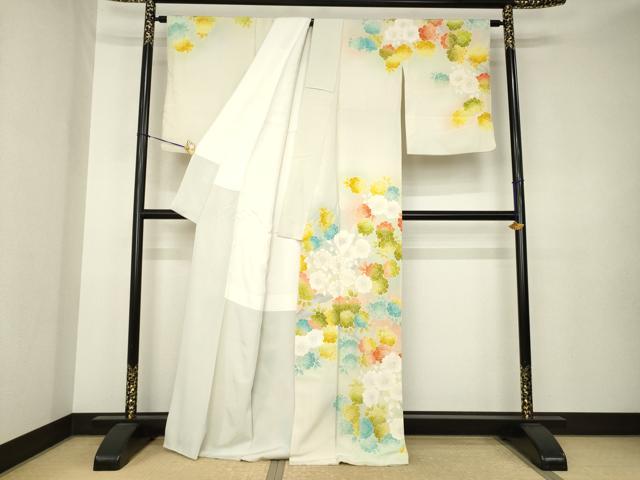 平和屋着物●訪問着 舞花文 暈し染め 金彩 正絹 逸品 AABK3359ck