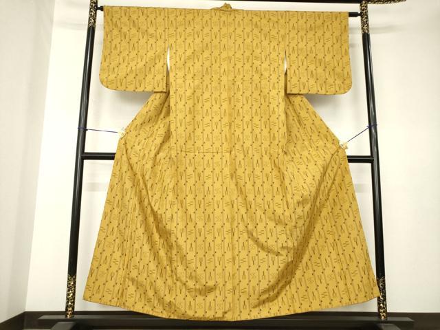 平和屋着物●上質な紬 本場琉球絣文様 正絹 逸品 AABK3360ck