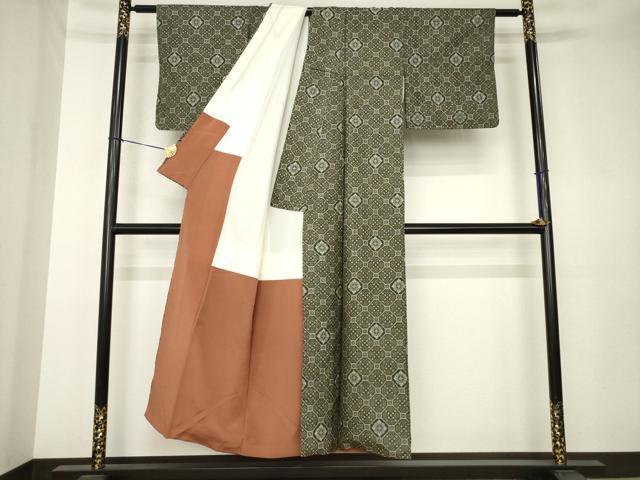 平和屋着物●本場村山大島紬 割込み絣 蜀江花文 正絹 逸品 AABK3368ck