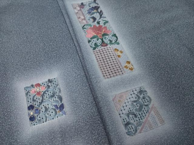 平和屋着物●伝統工芸士 山本富男 訪問着 総刺繍 中国三大刺繍 スワトウ刺繍 汕頭刺繍 短冊更紗花文 正絹 逸品 AABK3369ck