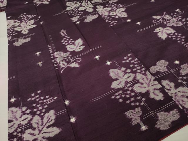 平和屋着物●上質な紬 葡萄唐草文 正絹 逸品 AABK3377ck