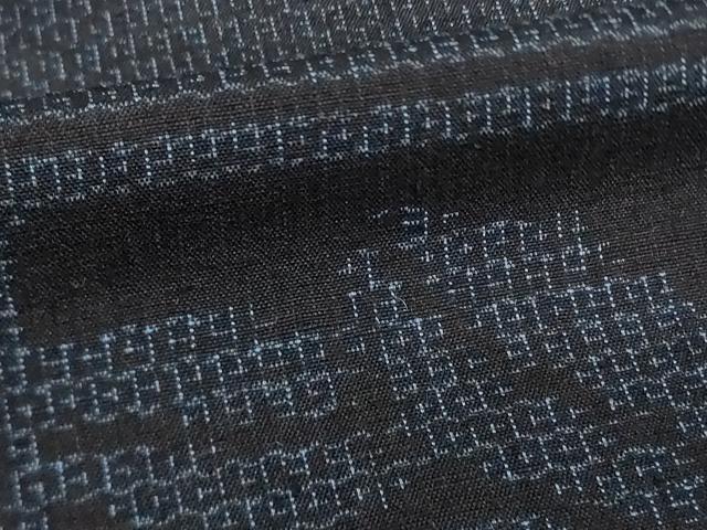 平和屋着物●結城紬 80亀甲 草葉文 正絹 逸品 AABK3379ck