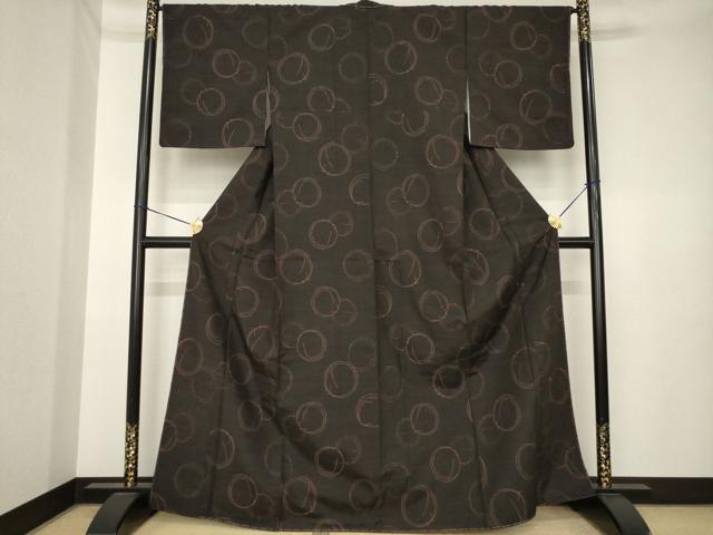 平和屋着物●上質な紬 丸文 正絹 逸品 AABK3380ck