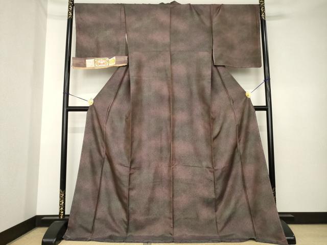 平和屋着物●本場染大島紬 霞文 宮脇兼太郎商店 証紙付き ロング丈 正絹 逸品 AABK3398ck