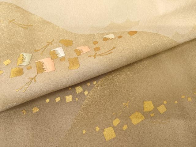 平和屋着物●豪華色留袖 刺繍 遠山風景文 暈し染め 金銀彩 正絹 逸品 AABK3402cs