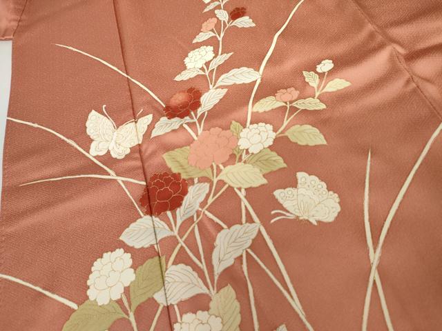 平和屋着物●訪問着 花蝶文 金彩 正絹 逸品 AABK3403cs