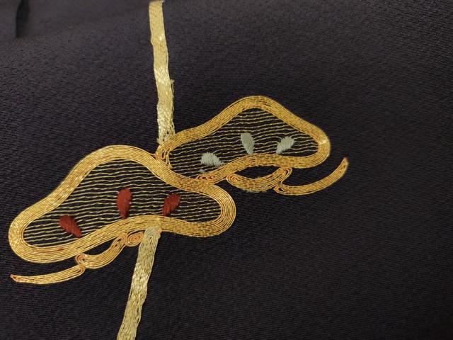 平和屋着物●訪問着 総刺繍 駒刺繍 枝松 金糸 正絹 逸品 AABK3406cs