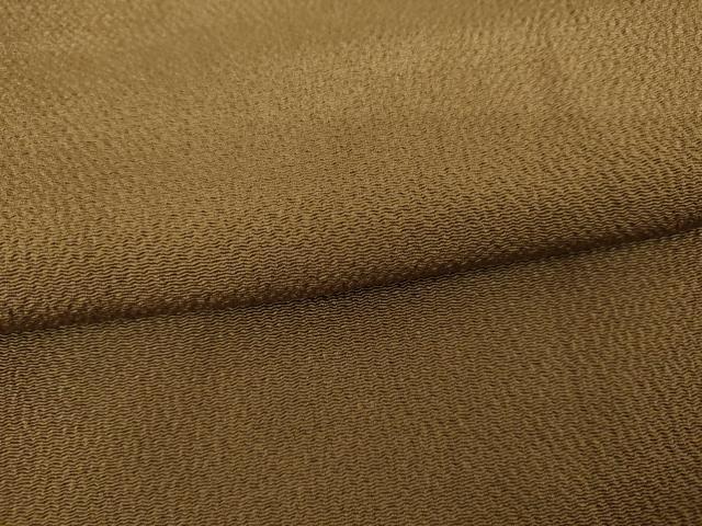 平和屋着物●上質な色無地 朽葉色 鬼しぼ縮緬 正絹 逸品 AABK3407cs