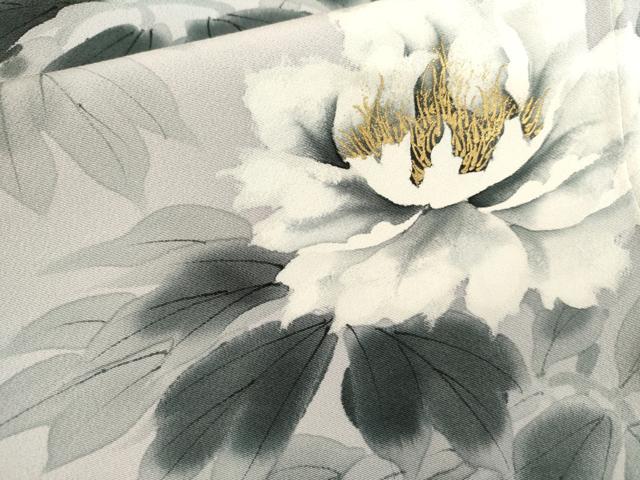 平和屋着物●訪問着 手描き 草花文 暈し染め 正絹 逸品 AABK3412cs