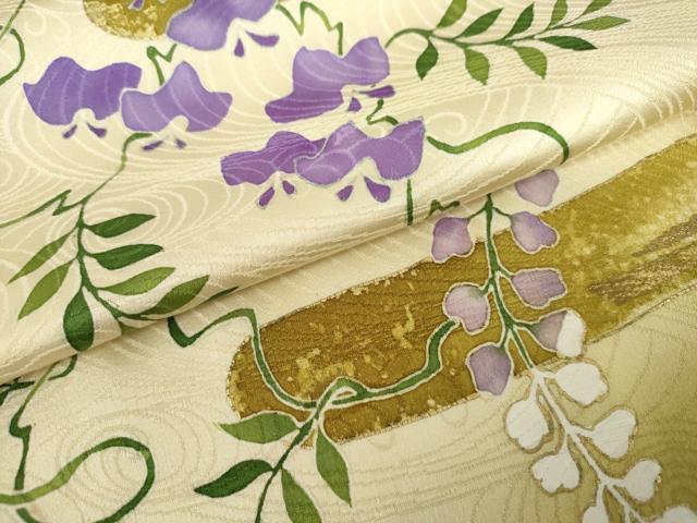 平和屋着物●訪問着 手描き 藤花房 暈し染め 金彩 正絹 逸品 AABK3422cs