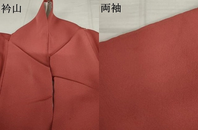 平和屋着物●上質な色無地 真朱色 正絹 逸品 AABK3424cs