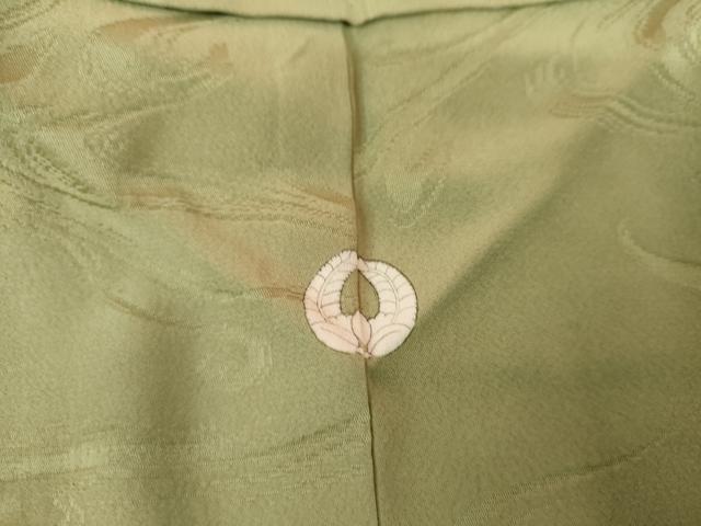 平和屋着物●上質な色無地 流水地紋 柳茶色 正絹 逸品 AABK3439cs