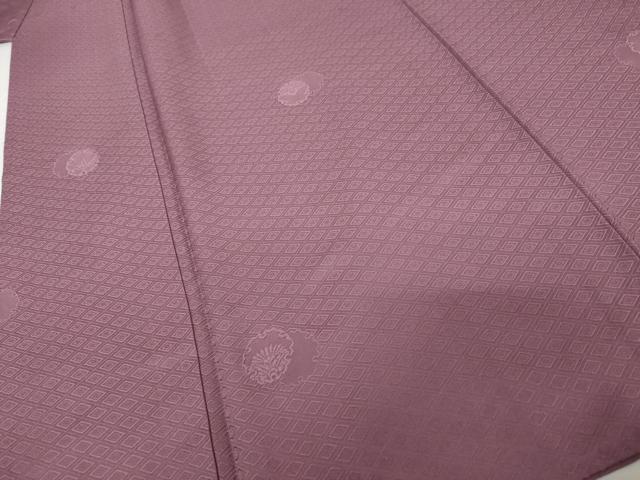 平和屋着物●上質な色無地 雪輪花地紋 菖蒲色 正絹 逸品 AABK3441cs