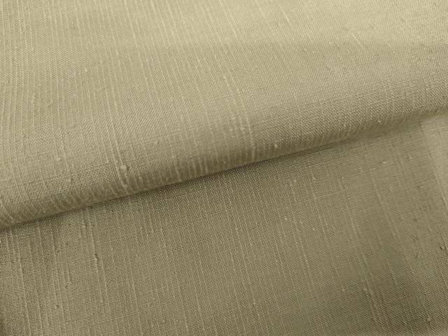 平和屋着物●結城紬 色無地 利休白茶色 正絹 逸品 AABK3442cs