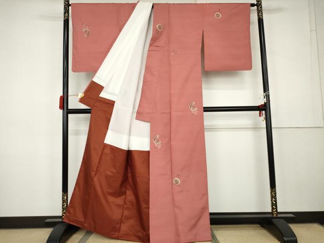 平和屋着物●京の名門・菱屋六右ェ門 紬 童子 番傘 正絹 逸品 AABK3454cs