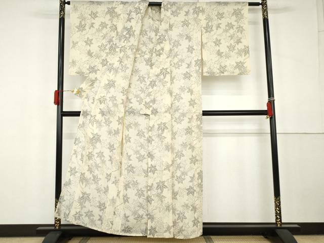 平和屋着物*夏物 本場小千谷ちぢみ 楓 麻 逸品 AABK3459cs
