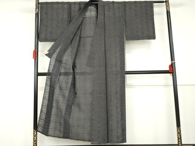 平和屋着物*夏物 小紋 紗 幾何学菱文 正絹 逸品 AABK3461cs