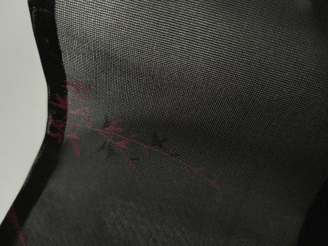 平和屋着物*夏物 小紋 風通紗 枝葉文 黒地 正絹 逸品 未使用 AABK3474cs