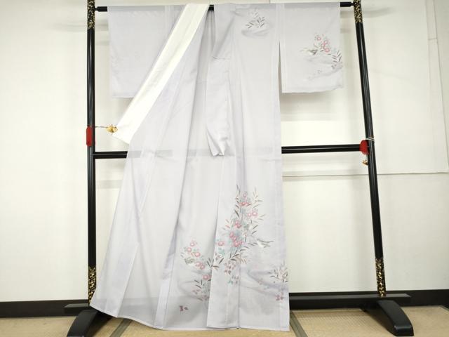 平和屋着物*夏物 訪問着 絽 流水花鳥文 暈し染め 洗える着物 未使用 AABK3477cs