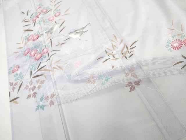 平和屋着物*夏物 訪問着 絽 流水花鳥文 暈し染め 洗える着物 未使用 AABK3477cs