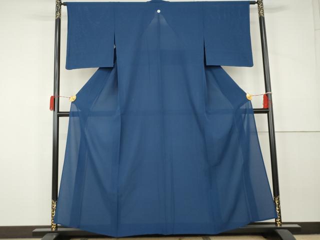 平和屋着物*夏物 色無地 絽 瑠璃紺色 正絹 逸品 AABK3478cs