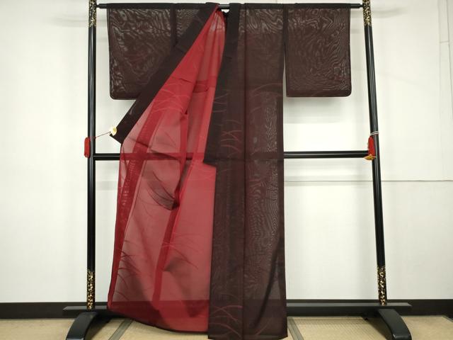 平和屋着物*夏物 小紋 紗 芝文 正絹 逸品 未使用 AABK3491cs