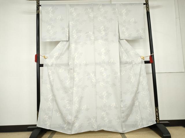平和屋着物*夏物 小紋 絽 南天枝葉文 正絹 逸品 AABK3494cs