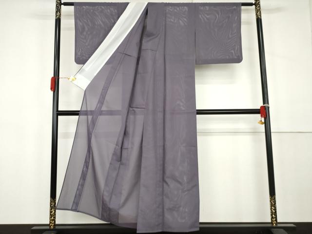 平和屋着物*夏物 色無地 絽 紫苑色 洗える着物 AABK3504cs