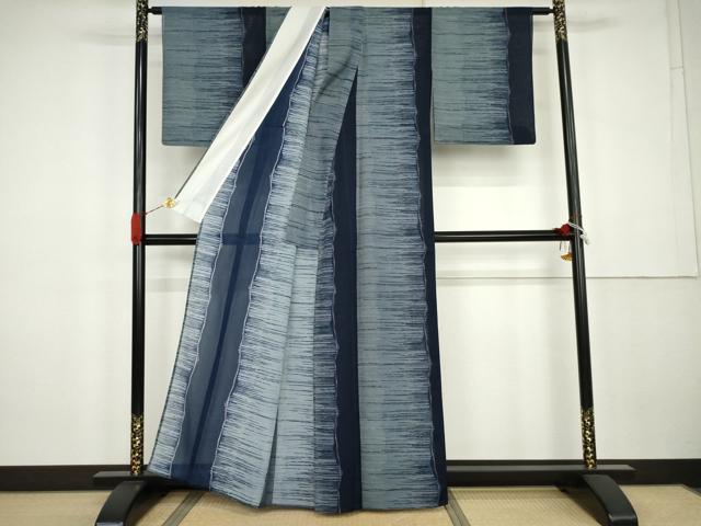 平和屋着物*夏物 小紋 紗 間道 洗える着物 AABK3512cs