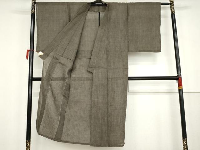 平和屋着物*夏物 男性 小千谷ちぢみ 格子 麻 逸品 AABK3515cs