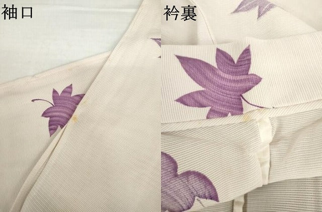 平和屋着物*夏物 小紋 絽 楓文 正絹 逸品 AABK3516cs