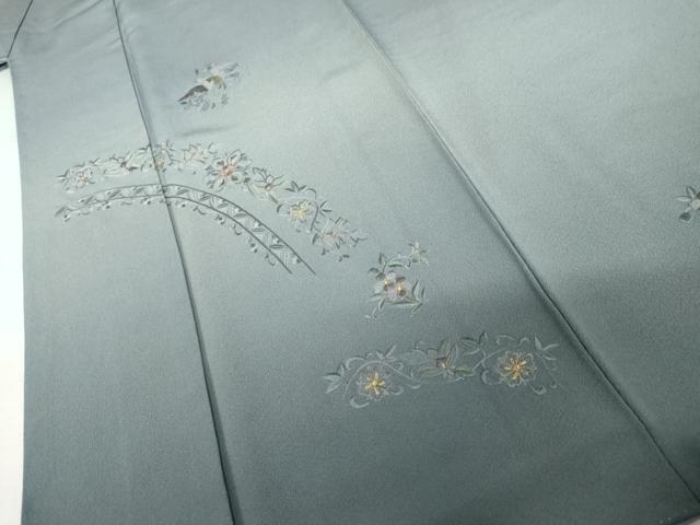 平和屋着物●中国三大刺繍 汕頭刺繍 スワトウ刺繍 総刺繍 訪問着 鳳凰花唐草文 暈し染め 金糸 正絹 逸品 AABK3517cs