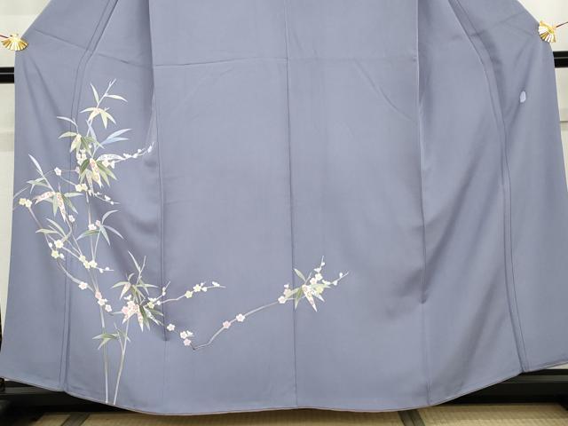 平和屋着物●本加賀友禅作家 南克治 訪問着 枝花文 正絹 逸品 AABK3525cs