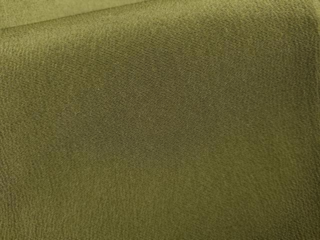平和屋着物●上質な色無地 草色 正絹 逸品 AABK3536cs
